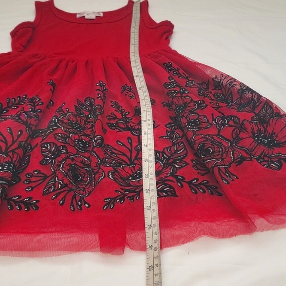 KNITSWORKS Red and Black Floral Sleeveless Dress. Size 7. Special Occasion. - Picture 12 of 15